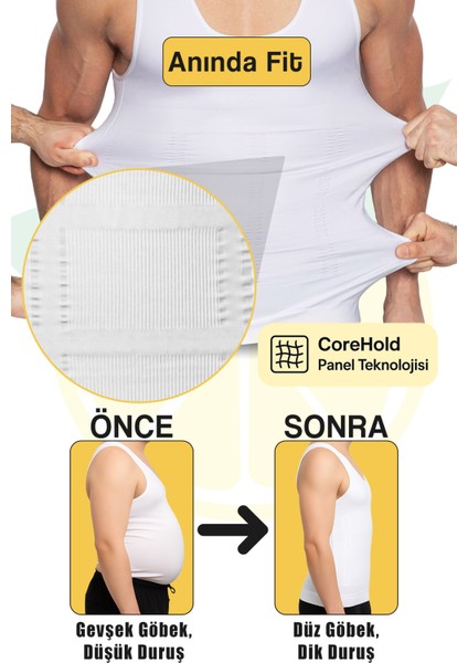 Erkek Korse Atlet - Göbek ve Göğüs Toparlayıcı, Bel Inceltici, Dik Duruş Düzeltici (Yukka modelleri