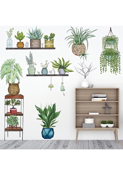 Tropikal Bitkiler Duvar Stickerı Model D modelleri