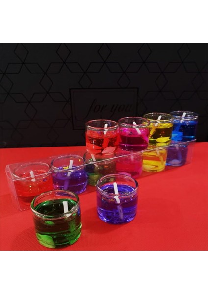 6'lı Jel Renkli Mum