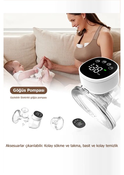 MY-376 Göğüs Pompası Şarjlı Giyilebilir Elektrikli Sessiz ve Elleri Serbest Kullanım