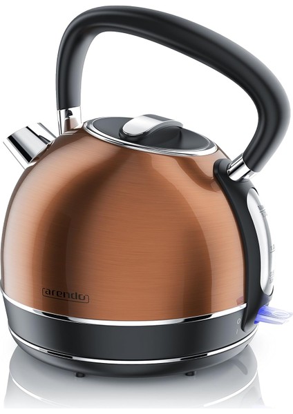 Retro Su Isıtıcısı 1.7l, 2200W, Kireç Filtresi, Paslanmaz Çelik, Otomatik Kapanma