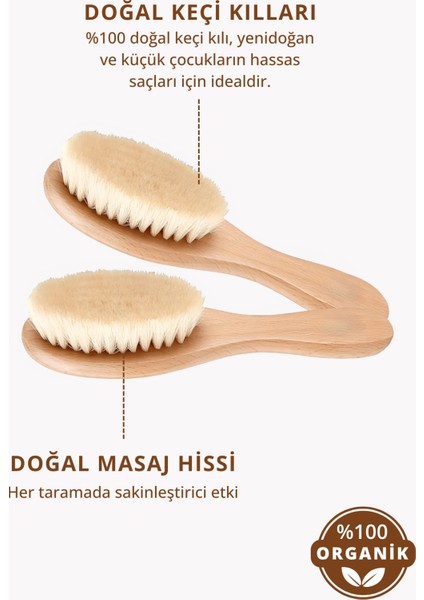 Doğal Yumuşak Keçi Kıllı Bebek Fırçası – Yeni Doğanlar Için Uygun Ahşap Saplı
