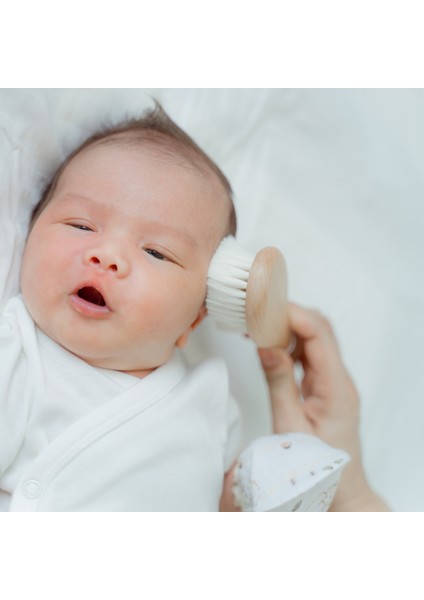 Doğal Yumuşak Keçi Kıllı Bebek Fırçası – Yeni Doğanlar Için Uygun Ahşap Saplı