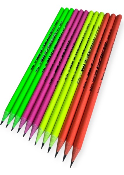 Tetra Neon Üçgen Esnek Kurşun Kalem 12'li Paket