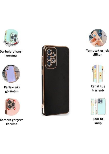 Samsung Galaxy A53 Kılıf Kenar Detaylı Yumuşak Parlak Silikon