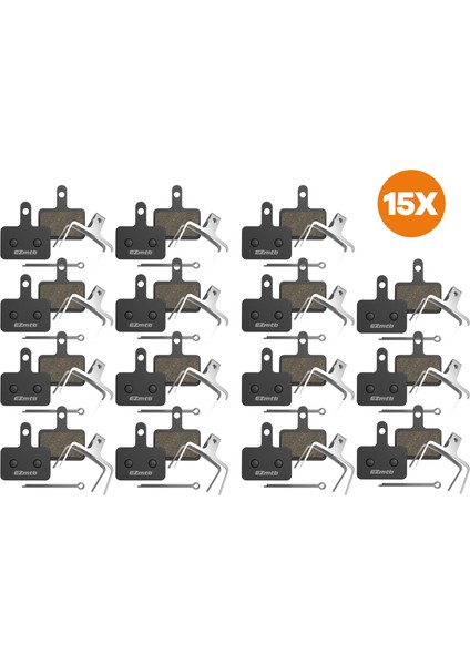 15 Adet Ezmtb Shımano Rks Ultra Güçlü Performans Disk Fren Balatası -15 Adet Yarı-Metal