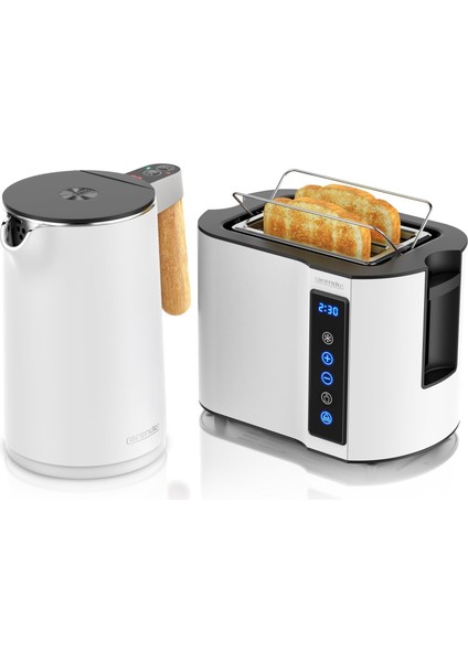 Su Isıtıcısı ve Tost Makinesi Seti, Paslanmaz Çelik, 45-100°C Ayarlı