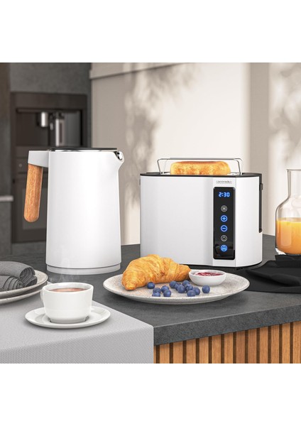 Su Isıtıcısı ve Tost Makinesi Seti, Paslanmaz Çelik, 45-100°C Ayarlı