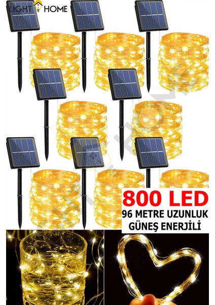 800 LED Güneş Enerjili Dekoratif Peri LED - Dış Mekan, Bahçe, Parti Işıkları,balkon