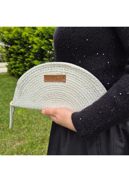 Simli Kordon Ip Clutch Makyaj El Çantası