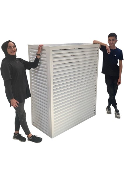 Klima Motoru Gizleme Kafesi 110X56X85 cm (H) Ral 9003 Beyaz Panjur Medıum Model