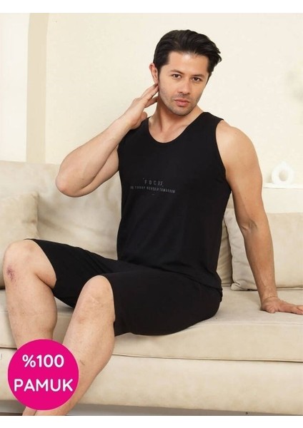 Erkek Bisiklet Yaka Düğmesiz %100 Pamuk Atlet Sporcu Kol Cepli Şortlu Pijama Takımı fiyatları