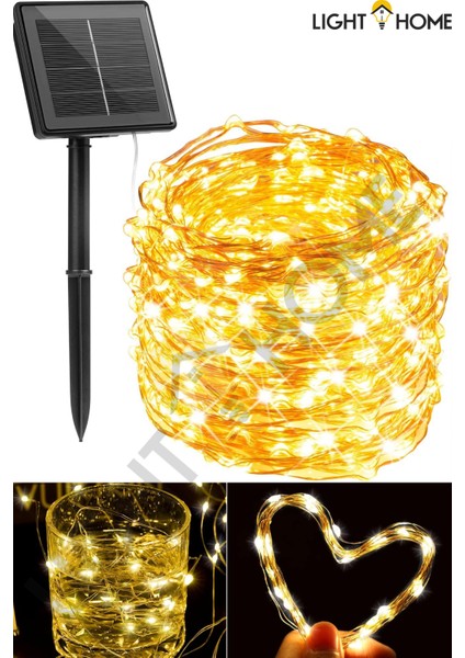 100 LED Güneş Enerjili Dekoratif Peri LED - Dış Mekan, Bahçe, Parti Işıkları,balkon