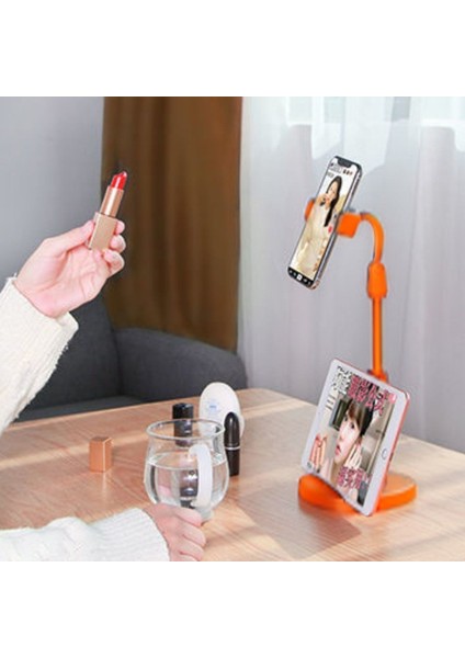 Buffer® Masa Üstü Tablet ve Telefon Tutucu Plastik Aparat Turuncu Telefon Standı