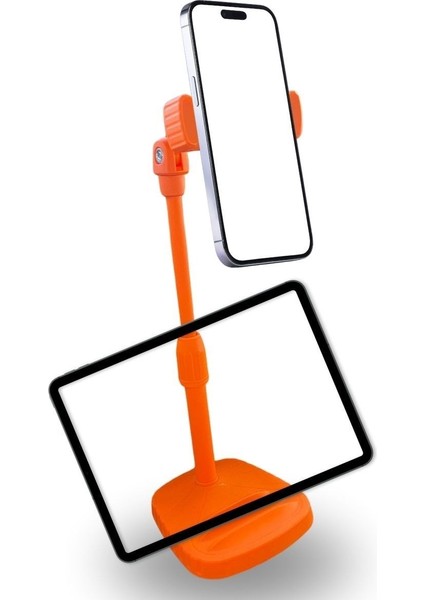 Buffer® Masa Üstü Tablet ve Telefon Tutucu Plastik Aparat Turuncu Telefon Standı