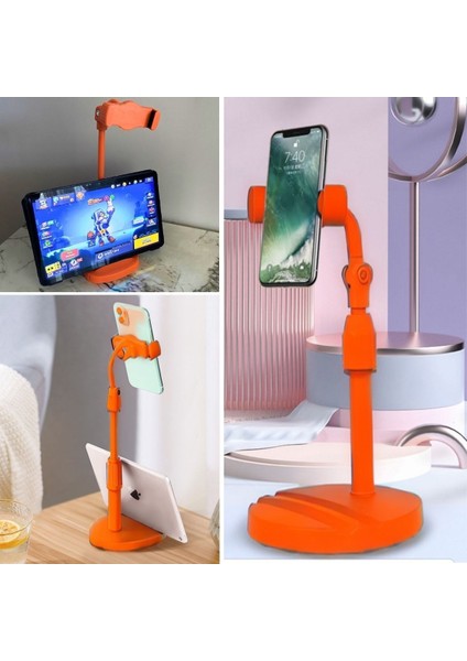 Buffer® Masa Üstü Tablet ve Telefon Tutucu Plastik Aparat Turuncu Telefon Standı