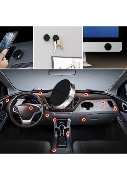 Buffer® Tüm Modellerle Uyumlu Manyetik Araç Içi Telefon Tutucu Çok Amaçlı Güçlü Mıknatıs Tutucu
