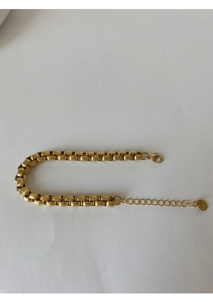 Çelik Kuyumcu Model Çizgili Gold Bileklik