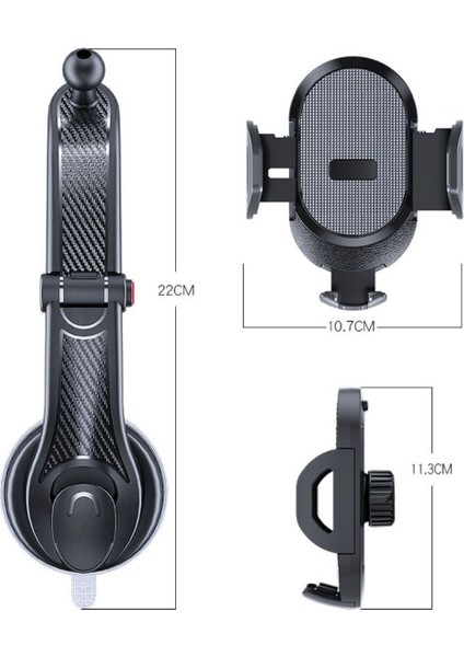Buffer® Güçlü Vantuzlu Araç Içi Konsol Üstü Telefon Tutucu Aparat
