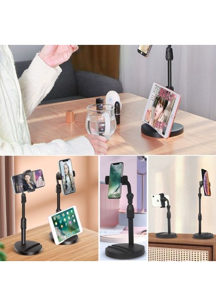 Buffer® Masa Üstü Tablet ve Telefon Tutucu Plastik Aparat Siyah Telefon Standı