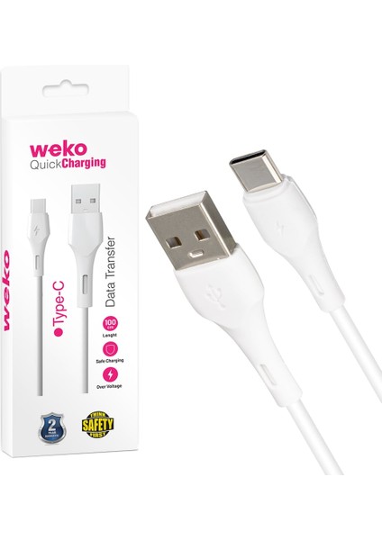 Weko WK-22018 USB To Type-C Şarj Kablosu 1 Metre Cep Telefonu Şarj Aleti Kablosu