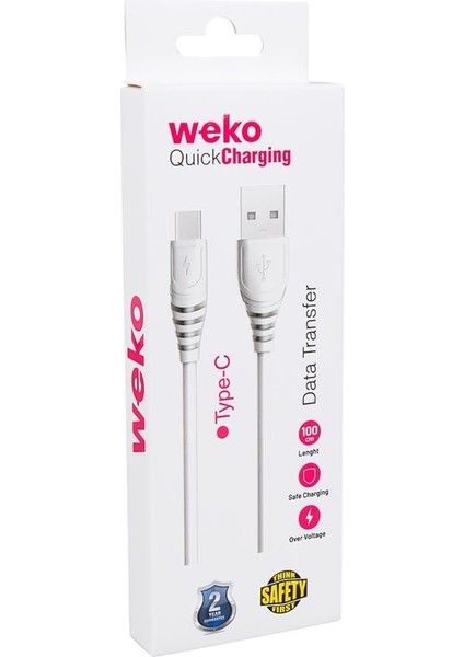 Weko WK-22018 USB To Type-C Şarj Kablosu 1 Metre Cep Telefonu Şarj Aleti Kablosu