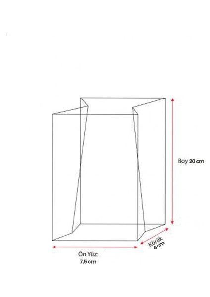Şeffaf Kare Tabanlı Poşet (7, 5X21) 50 Adet
