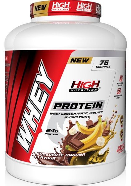Protein Tozu 2280 gr Çikolata Muz Aromalı 24 gr Protein 76 Servis