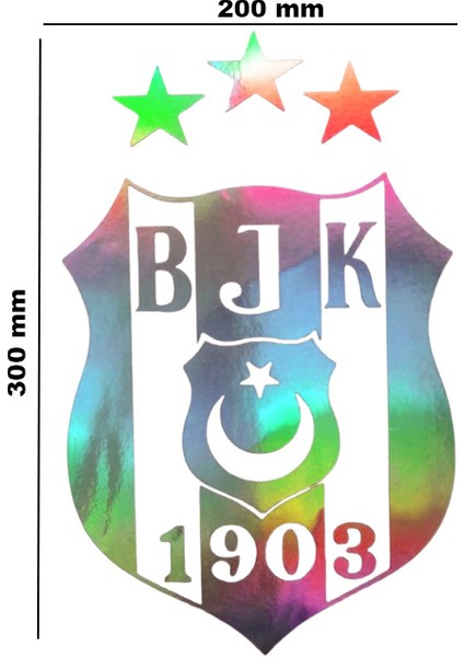 Hologram Bjk Model Sticker – Işık Vurunca Renk Değiştirir – Modifiye Dekarasyon Sticker Araç % Kask Uyumlu,düz ve Prüszsüz Yüzeyler Için(Meristeed)