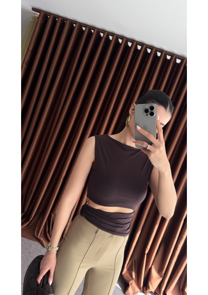 Gold Detaylı Acı Kahve Tasarım Bluz fırsatları