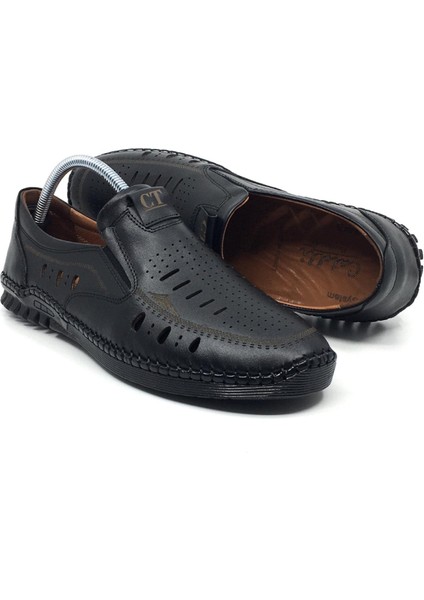%100 Hakiki Deri Erkek Yazlık Rahat Günlük Delikli Çarık Ayakkabı Yeni Sezon 40-45