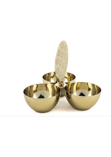 Apollyon Gold Metal 3lü Çerezlik 20X17 cm P142.801306