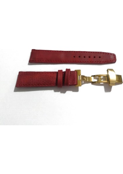 Her Saate Uygun Kelebek Toka 24 mm Hakiki Deri (258) Sarı Toka Kırmızı fiyatları