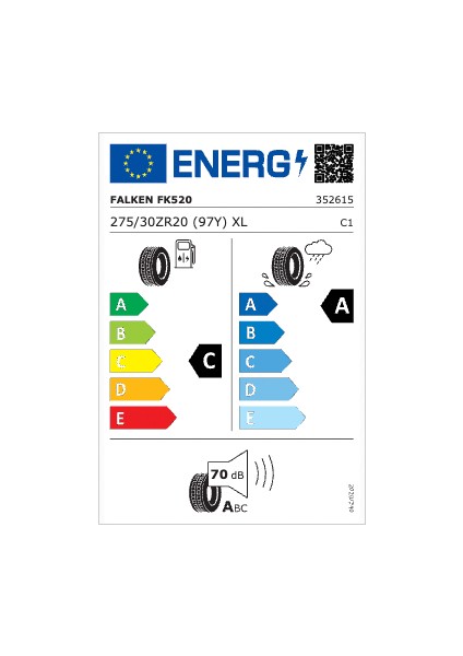 275/30 R20 Tl (97Y) Xl Azenıs FK520 Oto Yaz Lastiği (Üretim Yılı:2025) fiyatları