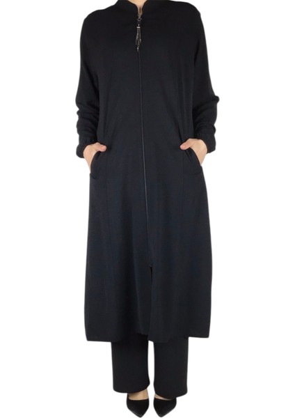 Kadın Ayrobin Kumaş Önü Fermuarlı Vatkalı Cepli Kap