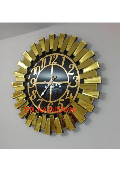 60 cm Duvar Saati * Gerçek Ayna* Ayna Saat Gold Aynalı Duvar Saati