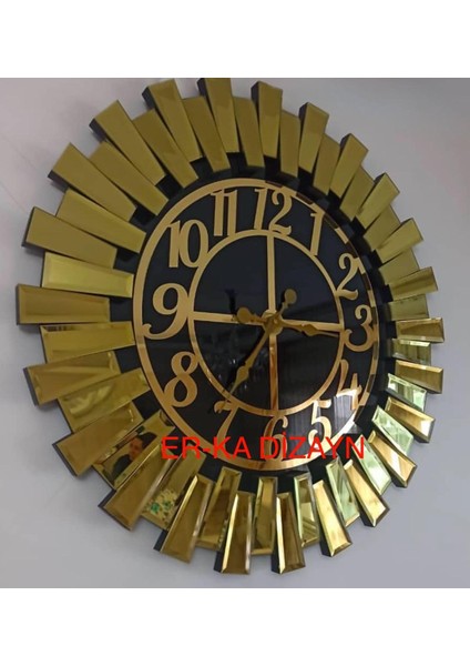 60 cm Duvar Saati * Gerçek Ayna* Ayna Saat Gold Aynalı Duvar Saati
