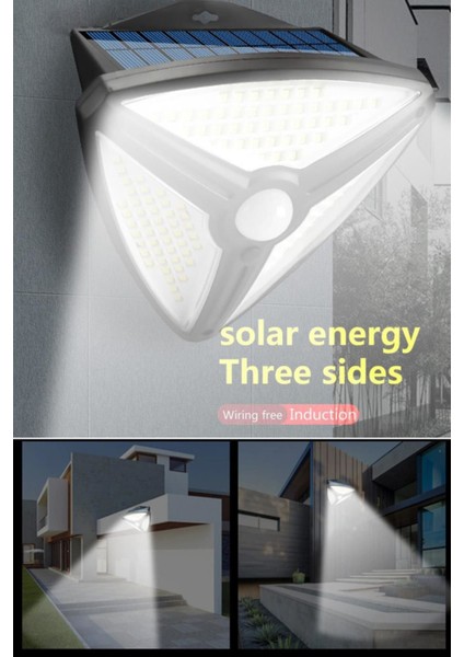 138 LED Hareket Sensörlü Solar Bahçe Lambası – Duvar Tipi Aydınlatma
