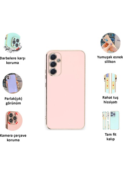 Samsung Galaxy A55 Kılıf Kenar Detaylı Yumuşak Parlak Silikon fiyatları