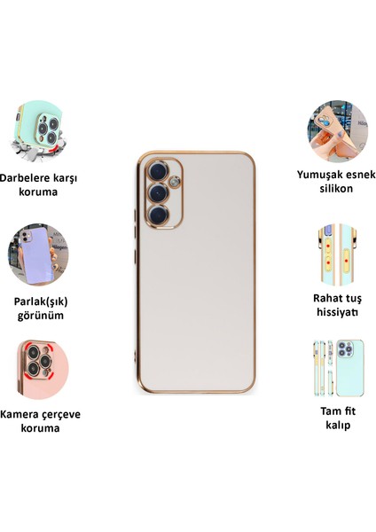 Samsung Galaxy A55 Kılıf Kenar Detaylı Yumuşak Parlak Silikon fiyatları