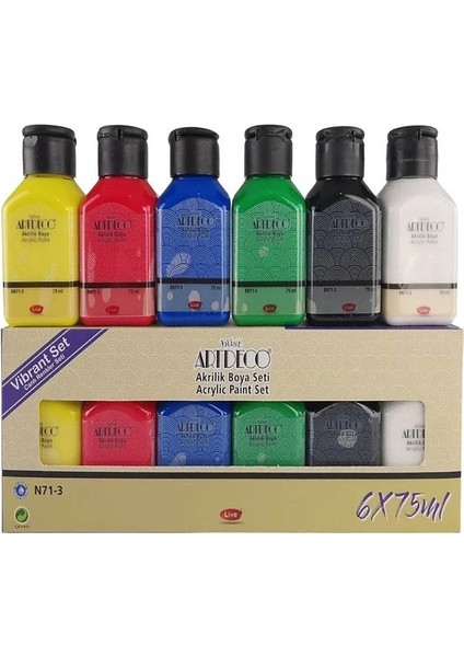 Alex Schoeller Çok Amaçlı Sanatsal Blok 35X50 200 gr 15 Yaprak Artdeco 75 ml Akrilik Boya 6 Renk Plastik Spatula Fırça indirimleri