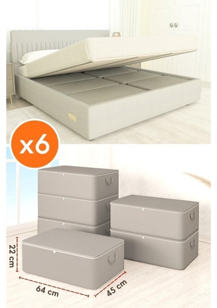 6 Adet Büyük Boy Antrasit Bazaaltı Hurç 64 x 45 x 22 cm