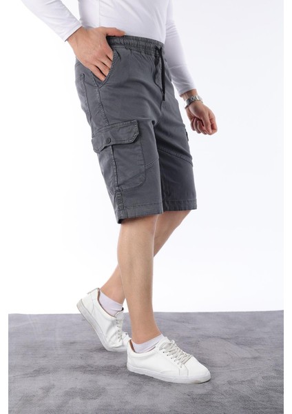 Erkek Comfort Fit Keten Bel Lastikli Cepli Kapri Şort fiyatları