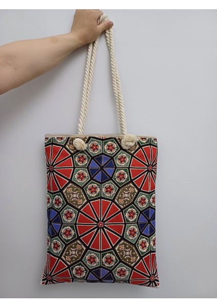 Özel Dokuma Goblen Kumaş 12 Çeşit El Çantası Plaj Çantası Omuz Çantası
