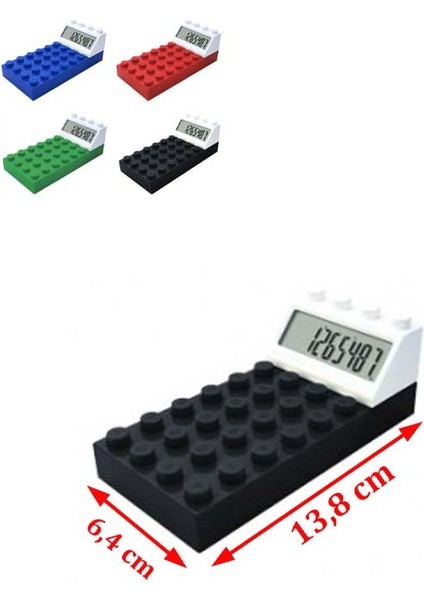 10 Haneli LEGO Tasarımlı Hesap Makinesi (1 Adet) (Ebat: 13,8 cm x 6,4 Cm) Pilleri Dahildir