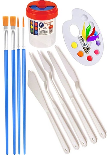 Alex Schoeller Çok Amaçlı Sanatsal Blok 35X50 200 gr 15 Yaprak Fanart 12 Renk 12 ml Akrilik Boya Plastik Spatula Fırça fırsatları