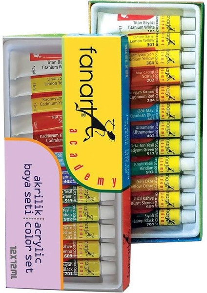 Alex Schoeller Çok Amaçlı Sanatsal Blok 35X50 200 gr 15 Yaprak Fanart 12 Renk 12 ml Akrilik Boya Plastik Spatula Fırça indirimleri