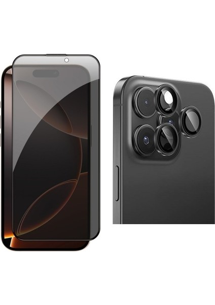 Apple iPhone 16 Pro Max Uyumlu Hayalet Ekran Koruyucu + Sapphire Kamera Lens Koruyucu