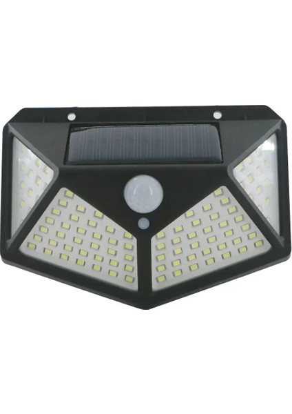 Güneş Enerjili Solar Lamba Bahçe Lambası Solar Lamba 3 Mod Fotoselli Projektör 100 LED Lamba