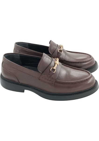 420525LY3210 Erkek Günlük Loafer Tokalı Kahverengi
